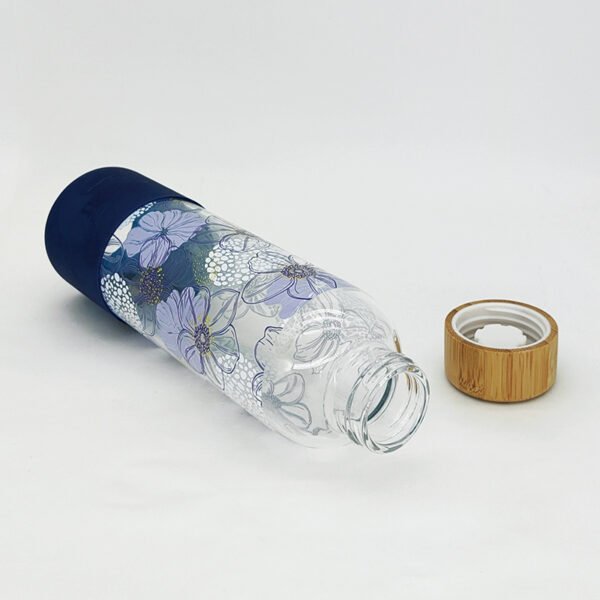 20oz Reusable Juice Bottles with Non-slip Silicone Base and Leak Proof Bamboo Lid GLS9143 - Image 3