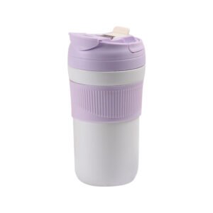 400ml Anti-Slip Double Wall Go Car Coffee Tumbler with Lid and Straw