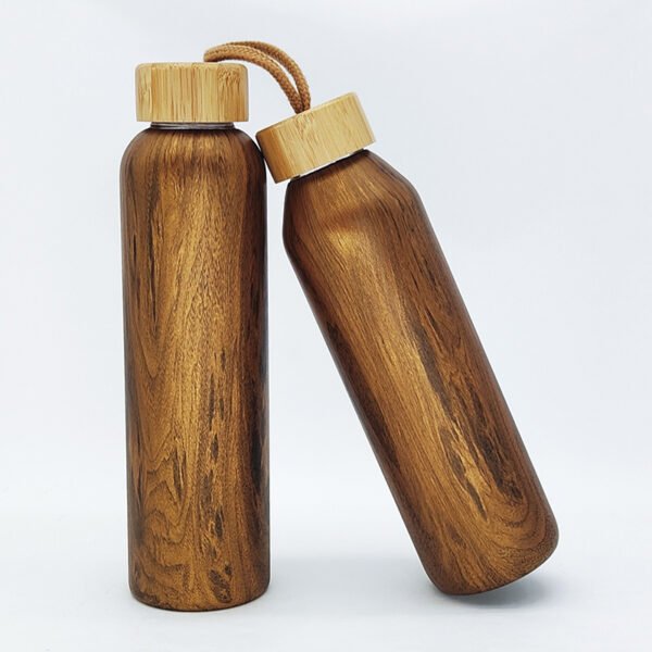 Wholesale 20oz Natural Wood Texture Glass Water Bottles with Bamboo Lid GLS9144 - Image 5