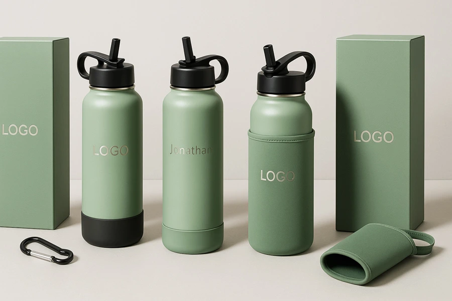 Custom stainless steel water bottles with packaging